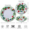 LEHAHA Strawberry Melamine Dinnerware Sets-12pcs Plates and Bowls Set, Lightweight/Unbreakable