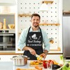 Cosswe Funny Cooking Apron for Men, Professional BBQ Apron, Black,