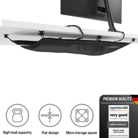 Ultimate Setup Ultimate Setup cable management net - Under desk cable management tray - Cable net under desk - Desk wire management under desk - Cord organizer desk black