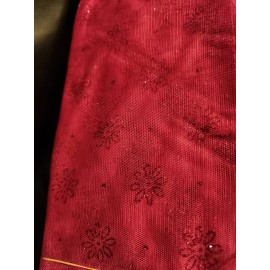 Unbranded Pink Glitter Tulle Fabric Flower Mesh Fabric DIY Bridal Gown 1 Yard