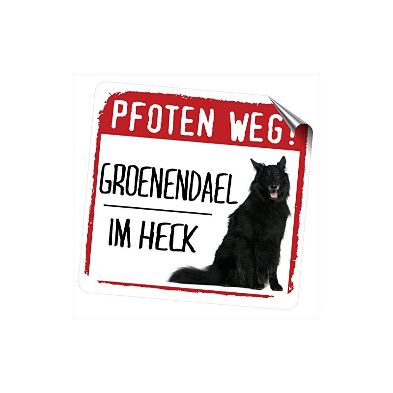 siviwonder Groenendael Paw Path Small Car Sticker Dog Sticker Reflective