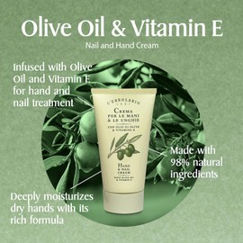 LErbolario L'erbolario hand and nail cream - with olive oil and vitamin e - maintains elasticity and prevents redness and chapping, cruelty free - 2.5 oz