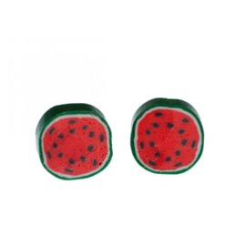 Miniblings Melon Stud Earrings Watermelon Cross Section Fruit Handmade Fashion Jewellery I Earrings Stud Earrings, polymer clay