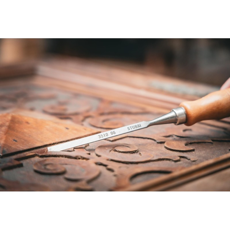 Stubai 351006 6 mm Wood Chisels - Red/Beech