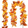 DearHouse 2 Pack Fall Garland Maple Leaf,Hanging Vine Garland Artificial