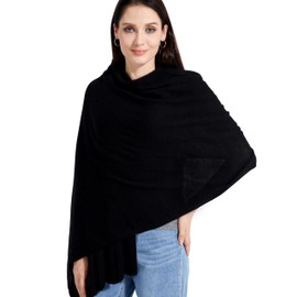 RYYOYY Soft Cashmere Blend Wrap Chic Scarf Stole for Women Wayfarer Travel Extra Large 87"x28" Black