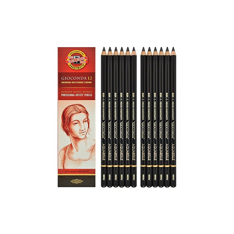 Koh-i-noor Gioconda Negro Aquarelle - 12 Water Soluble Graphite Pencils