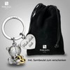 PAKADI Felix Bear Keyring, Silver matt / gold shiny, Keyring