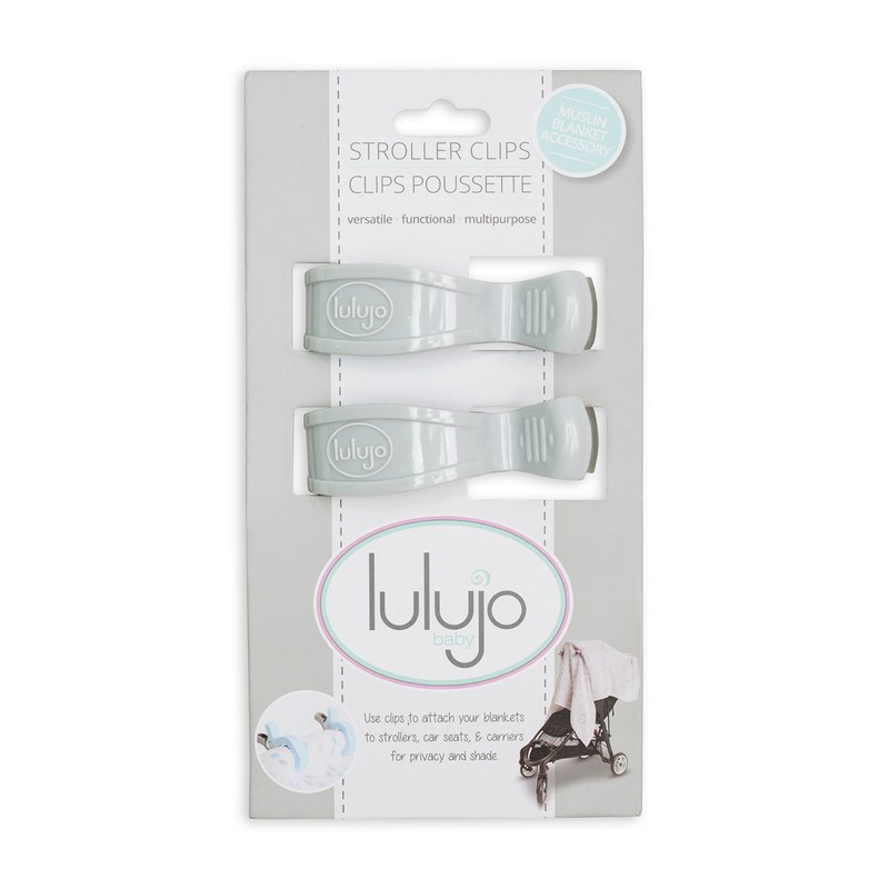 Lulujo Two Pack Stroller Clips - Grey