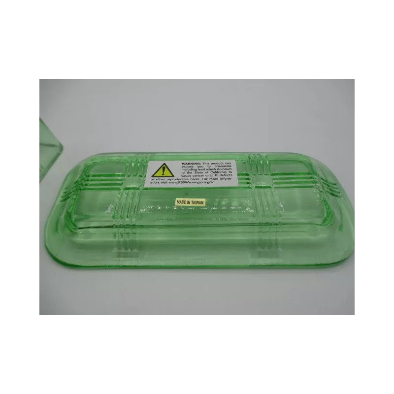 Rhyne and Son Butter Dish Retro Depression Style Apple Glass