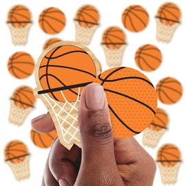 Big Dot of Happiness Nothin' but Net - Basketball DIY Shaped Party Cut-Outs - 24 Count