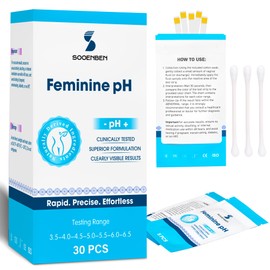 Sooenben At-Home Vaginal pH Test Kit: 30 Strips + 30 Individually Wrapped Swabs - Fast & Accurate Feminine Health Monitoring for pH Balance, BV & Yeast Infection - Professional Grade