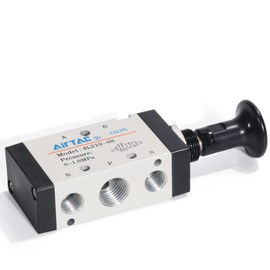 Push-Pull Valve AirTAC 4L210-08 1/4" NPT 5/2 Way Hand Lever 2 Position 5 Way Pneumatic Air Manual Control Direct Acting Type 0-145 PSI