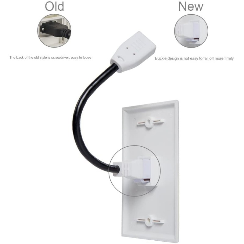MXTECHNIC Single Port 4K HDMI Wall Plate Outlet Cover with