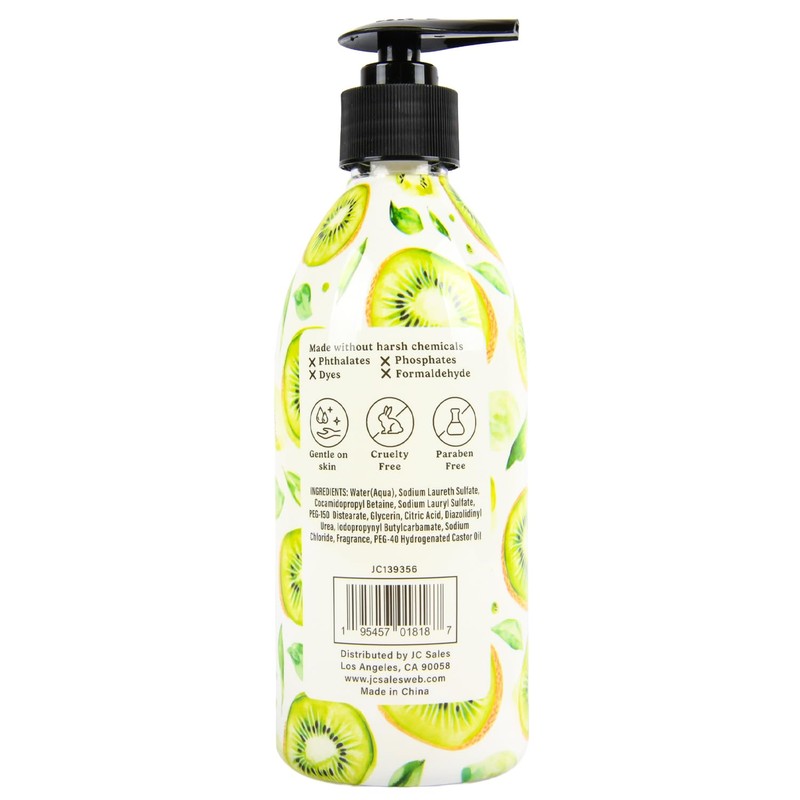 NuValu Liquid Hand Soap – Kiwi Scent, Moisturizing Hand Wash,