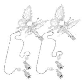 OATIPHO Butterflies Tassel Hair Clip Set of 2 Elegant Metal Hair Barrettes for Women and Girls Long Tassel Headdress Accessories for Special Occasions
