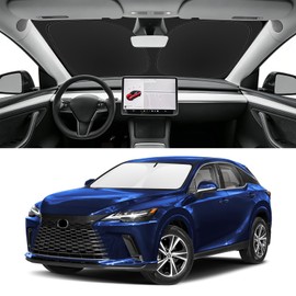 Custom Fit Windshield Sun Shade for Lexus RX 2023-2026, Blocks UV & Heat, Front Window Sunshade, Easy Fold & Store