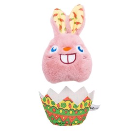 WufWuf Rabbit in the Egg Shell | Easter Themed Squeaky Interactive Plush Dog Toy | Large