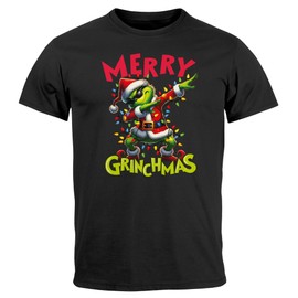 MoonWorks® Men's T-Shirt Christmas Fall Out Christmas Shirt Grinch Christmas Outfit Men Funny, Merry Grinchmas Black