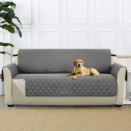 Checked Pattern Sofa Protectors,Waterproof Soft Quilted Furniture Protector for Living Room Sofa Protector with Elastic and Straps,Checked Pattern