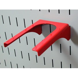 Wall Control 10-HH-3050 R 2" Handle Pegboard Bracket Slotted Metal Pegboard Hook for Wall Control Pegboard Only, Red