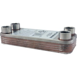 Duda Energy HX1210:F12 B3-12A 10 Plate Stainless Steel Heat Exchanger with 1/2" Female NPT Ports Copper Brazed, 1.2" Height, 2.9" Width, 7.5" Length