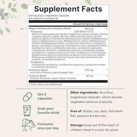 Micro Ingredients Probiotics 200 Billion CFU, 120 Veggie Capsules | Mega Probiotics for Men & Women | 40 Strains with Prebiotics, Postbiotics & Digest