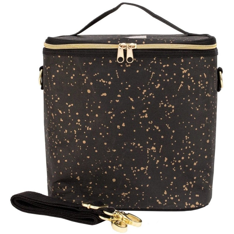 SoYoung Large Linen Insulated Lunch Poche, Pinstripe Heather Grey