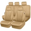 CAR PASS Piping Luxury Leather Seat Covers Full Set,5 Seats