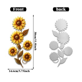 Metal Sunflower Wall Decor 30cm for Indoors and Outdoors | Perfect Sunflower Decor for Porch, Patio, Kitchen | Rustic Yellow Individually Hand Painted Petals