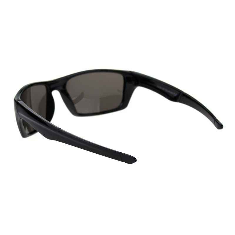 PASTL Mens Polarized Lens Sunglasses Rectangular Frame Wrap Around Shiny
