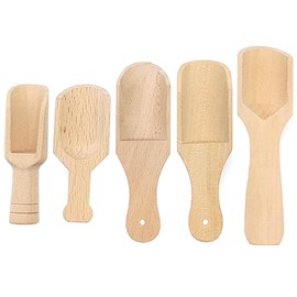 HAOBIN Pack of 5 Wooden Spoons Small Mini Wooden Spoon Salt Spoon Mini Wooden Shovel Tea Shovel Wooden Coffee Shovel Mini Candy Spoon Wooden Kitchen Utensils for Coffee, Spices, Tea