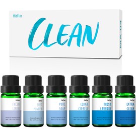Fragrance Oil, MitFlor Clean Set of 6 Premium Diffuser Oils, Soap & Candle Making Scents, 10ml x 6, Refreshing Clean Essential Oils for Diffusers for Home, Fresh Linen, Cedar Cypress, Pure Soap & More