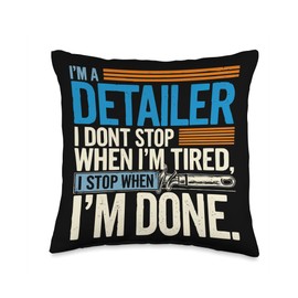 Auto Detailing Expert Car Cleaning Car Wash Car Detailer Throw Pillow