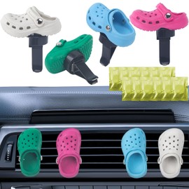 Refillable Shoes Car Air Freshener for Women, 4 PCS Fun Car Air Vent Clips Accessories Cute,Air Freshener for Car(12 PCS Fragrance Pads)