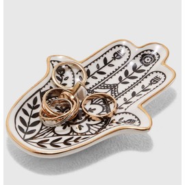 Titanape Hamsa Trinket Dish Hand Ring Holder Jewellery Dish Tray, Small Decorative Crystal Holder Display - Gifts for Women, Girl, Her, Friend - Birthday Christmas Valentines' Mothers' Day Gift