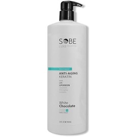 SOBE LUXE - Brazilian Keratin Smoothing Treatment, Blowout Straightening System for Dry and Damaged Hair, 32 Oz, Forte, Sulfate-Free - Eliminates Curls and Frizz, All Hair Types (White Chocolate)