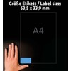 Avery L6032-20 Coloured Labels Laser 63.5 x 33.9mm - Blue