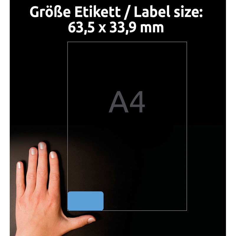 Avery L6032-20 Coloured Labels Laser 63.5 x 33.9mm - Blue