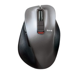 Elecom M-XGM15BBSGM/EC Wireless Mouse, Bluetooth EX-G, Extreme Grip, Quiet Design, 5 Buttons, Multi-Pairing, Size M, Gun Metallic