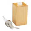 2 x Soap Dispenser, Refillable, Pump Dispenser, Bamboo & Plastic,