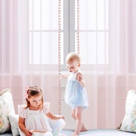 MIULEE 2 Panels Sheer Curtains Voile Transparent Curtains Voile Bedroom Ultra Soft Voile Kid Windows Balcony Decor Living Room Grommet Top 55inches Wx63inches L 140cmx160cm Pink