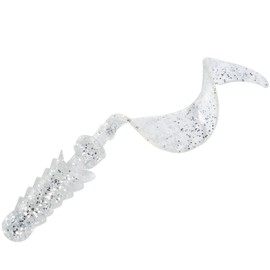 Dr.Fish 10 Pack Grub Fishing Lures 4" Soft Plastic Baits Worm Grub Bass Fishing Lures Swimbait Walleye Saltwater Freshwater Pearl Silver Flash