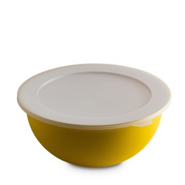 Omada Sanaliving Line Large 6.5 Litre Kitchen Bowl with Lid, Lightweight, Shatterproof, Dishwasher Safe, Yellow