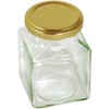 130ml Square Preserving Glass Jar with Gold Screw Top Lid