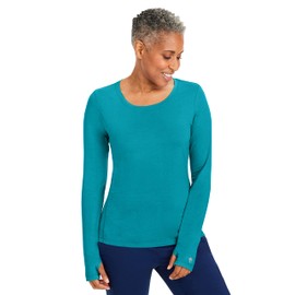 Healing Hands Comfortable Under Scrubs for women Knits Women’s Medical Long Sleeve Scrub Tee 5051 Mackenzie Teal L