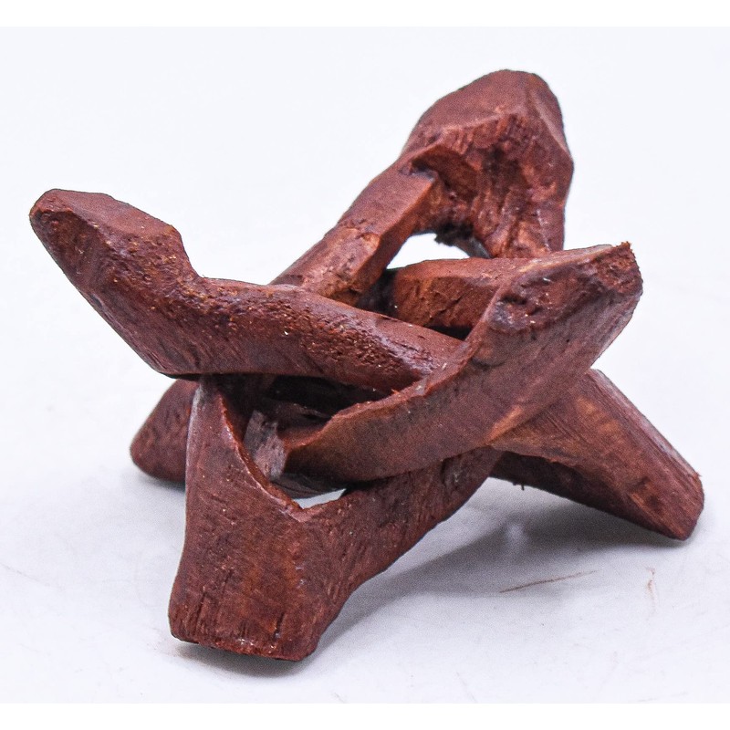 1PC 2" Carved Wood Tripod Cobra Stand Polished Three Prong