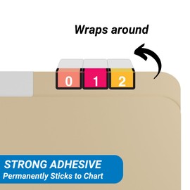 Doctor Stuff - File Folder Labels, Number 2, Tab Products 1306 Match - A1306 Series Chart Stickers, Light Orange, 1" x 3/4", #2, 500/Roll