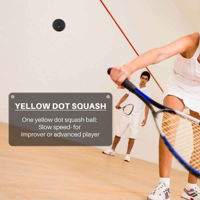 Futihana 3Pcs Squash Ball One-Yellow-Dot Low Speed Sports Professional Player