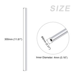 METALLIXITY 6063 Aluminum Tube (8mm OD x 4mm ID x 300mm L) 3Pcs, Aluminum Round Tubing - for Home Furnishing, Machinery, DIY Handicraft